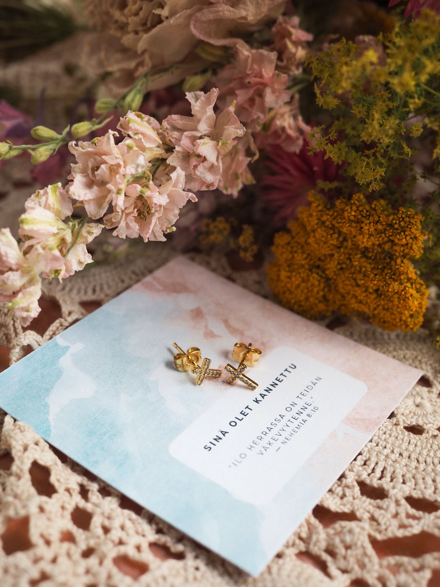 Yvonne Risti korvakorut Kannettu