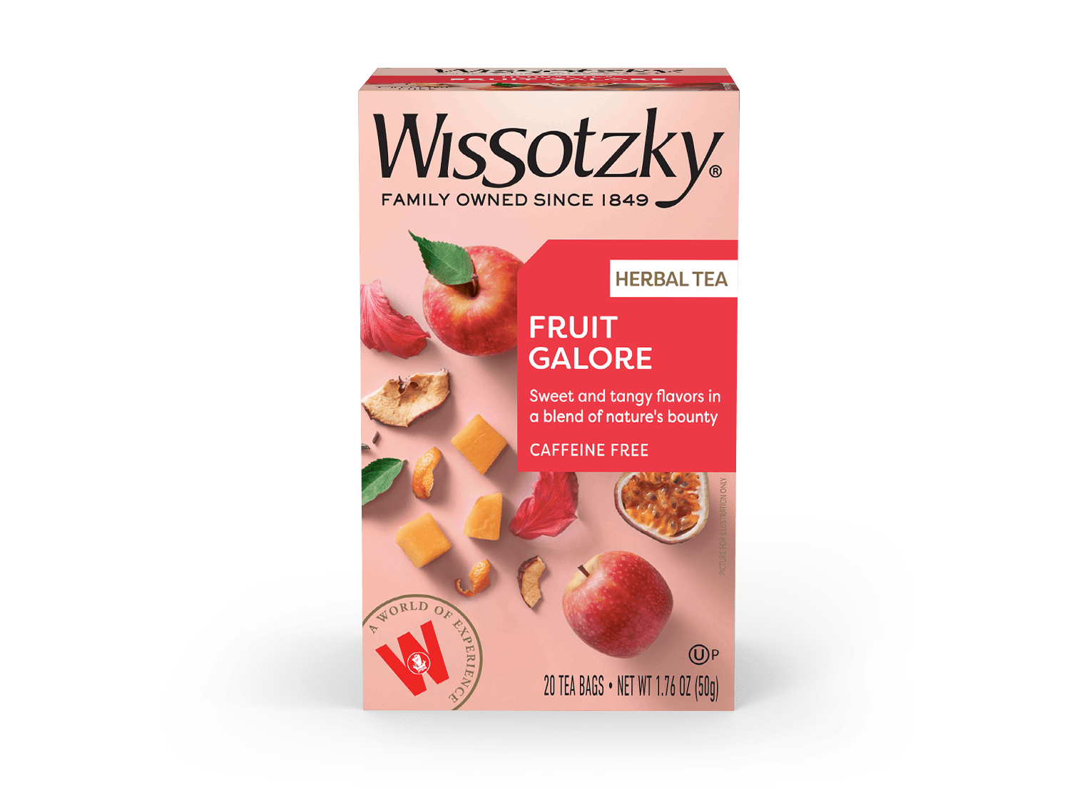 Israelilainen kofeiiniton Tee Fruit galore