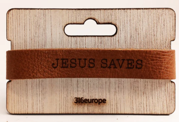 Nahkaranneke Jesus Saves