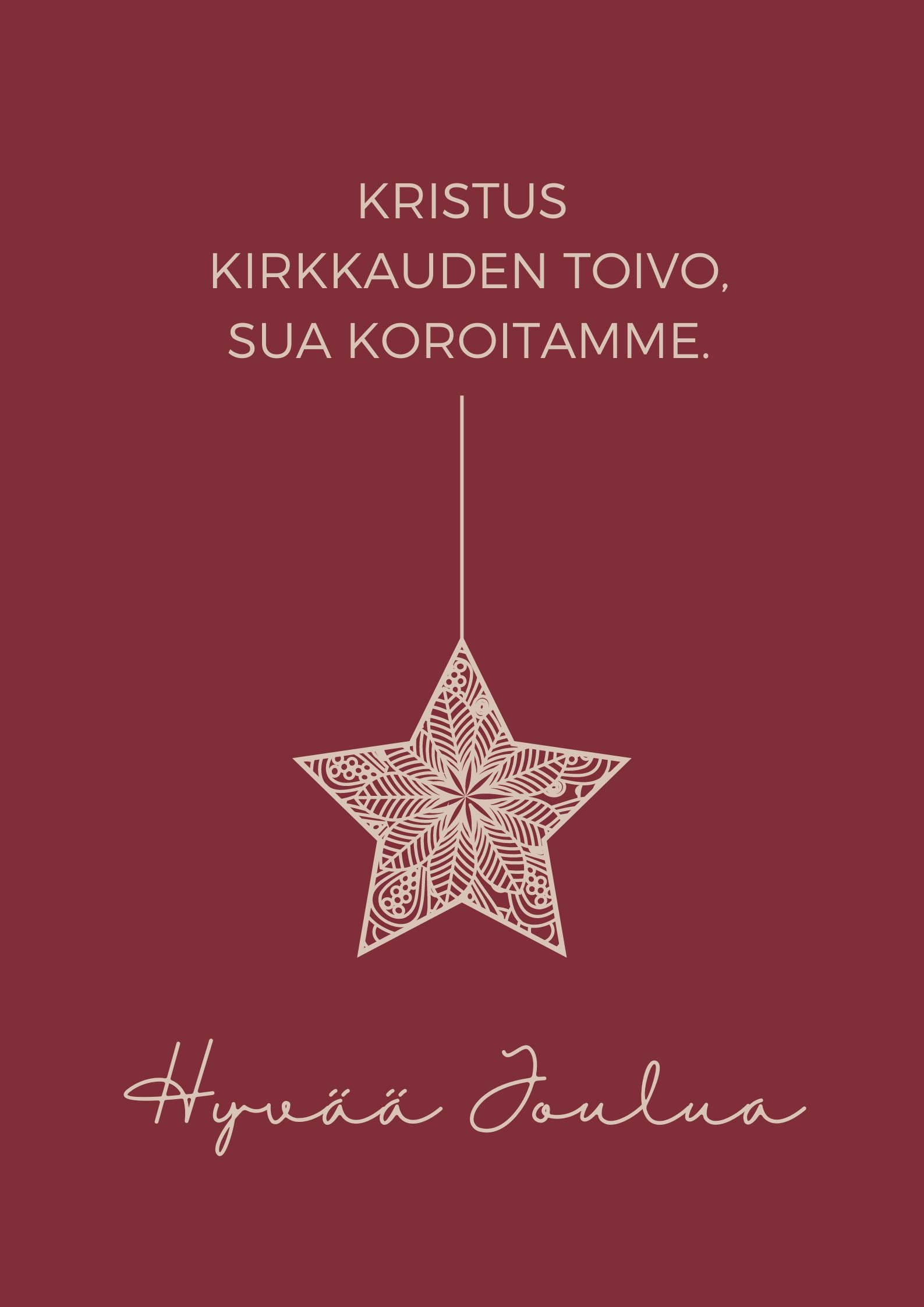 KAIVOLLA Joulukortti Tähti